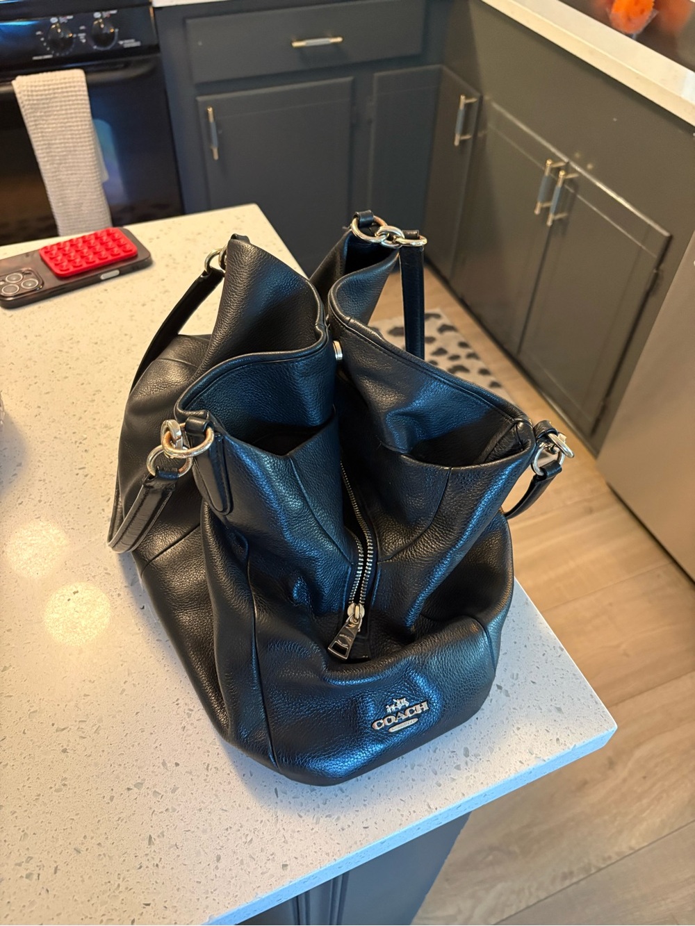 Coach Black Leather Shoulder Bag
